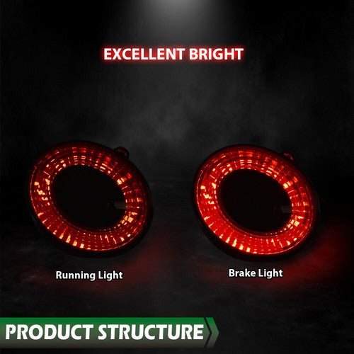 Solid Spare 4pcs LED Tail Lights Brake Lamps Fit For 05-13 Chevrolet Corvette C6 Coupe Black