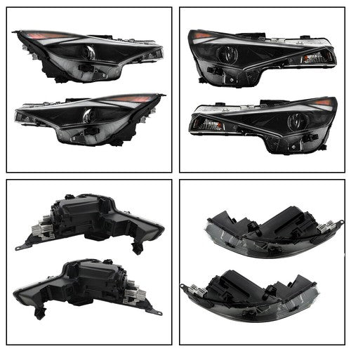 Solid Spare Pair For Hyundai Elantra 2021-2022 Headlight Replacement Halogen Clear Lens L+R
