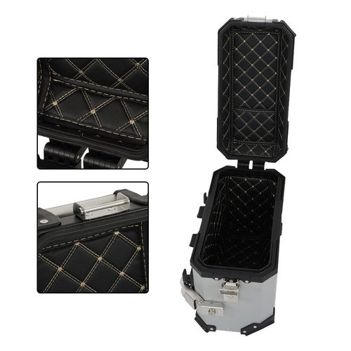 Solid Spare 2×Side Cases Motorcycle 36L Motorbike Hard Side Saddlebag Box Trunk Tour Silver