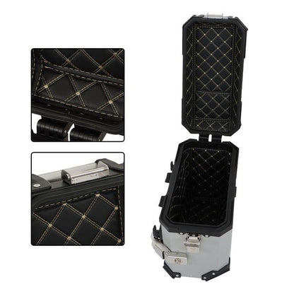 Solid Spare 2×Side Cases Motorcycle 36L Motorbike Hard Side Saddlebag Box Trunk Tour Silver