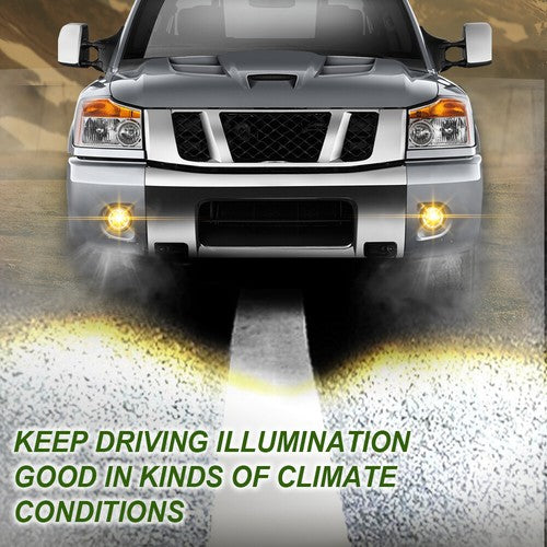 Solid Spare Fit For 04-15 Nissan Titan/05-07 Armada Smoke Lens Bumper Fog Lights w/ Bulbs