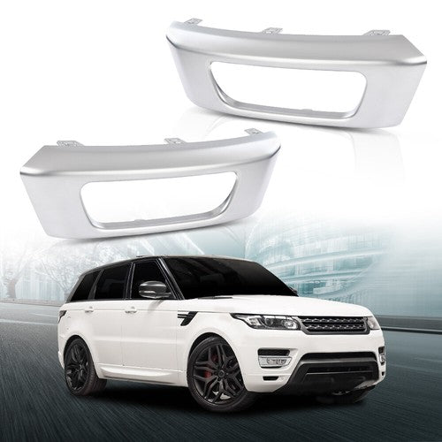 Solid Spare Fit For 2014-2017 Land Rover Range Sport Bumper Fog Light Bezel Lamp Trim Silver