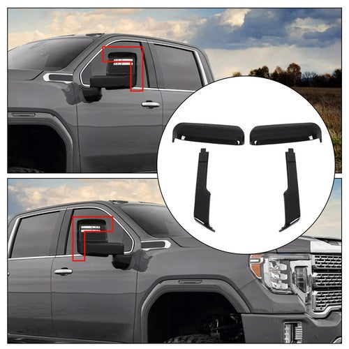 Solid Spare For Chevy Silverado GMC Sierra HD 2500 3500 2020-2023 24 Side Mirror Cover Caps