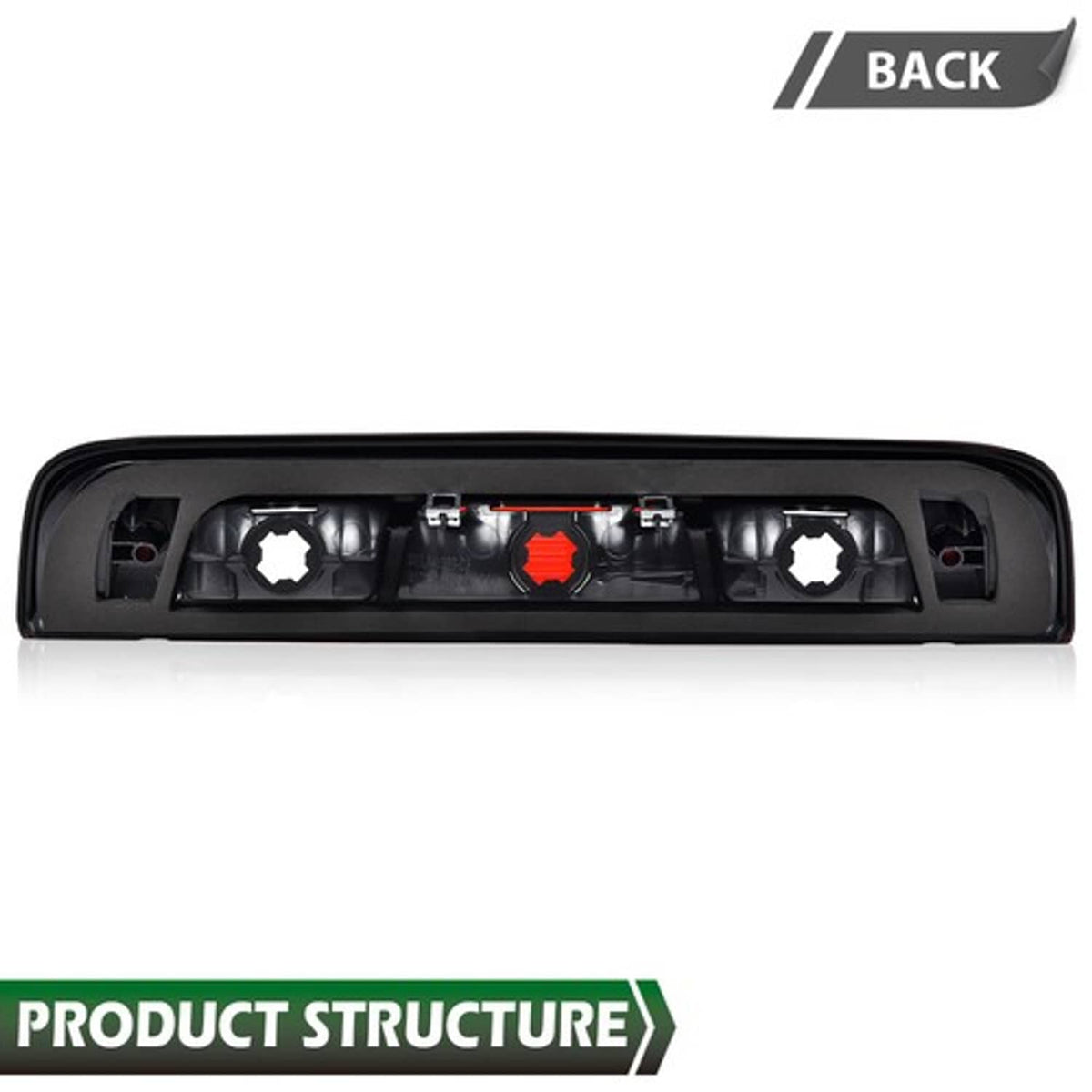 Solid Spare Fit For 2015-2021 Chevy Silverado GMC Sierra Clear/Red LED 3rd Brake Tail Light