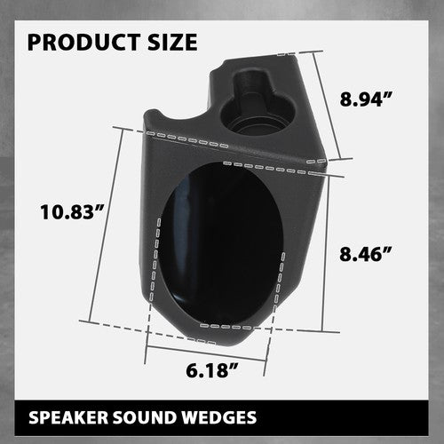 Solid Spare 2pcs Speaker Sound Wedges Black Fit For 1976-1995 Jeep Wrangler YJ CJ-7
