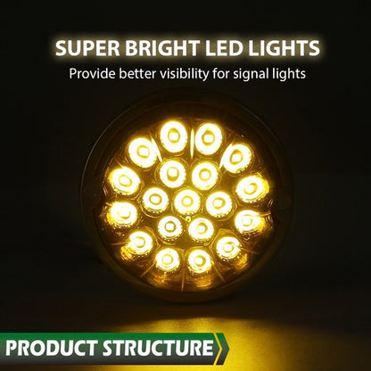 Solid Spare Universal Clear Amber Lens Watermelon 19 Led Marker Turn Signal Light