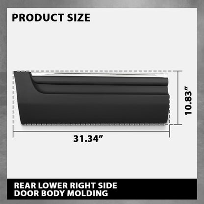 Solid Spare Rear Right Door Side-Lower Molding Trim For 11-15 Ford Explorer BB5Z7825556BA
