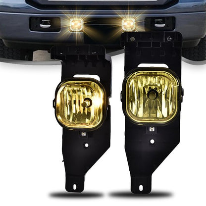 Solid Spare Fit For 05-07 Ford F-250 F-350 F-450 F-550 Yellow Lens Excursion Fog Lights