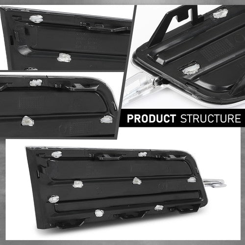 Solid Spare Fit For 2013-2015 Cadillac XTS Front Bumper Insert Fog Light Cover Left+Right