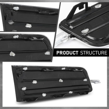 Solid Spare Fit For 2013-2015 Cadillac XTS Front Bumper Insert Fog Light Cover Left+Right