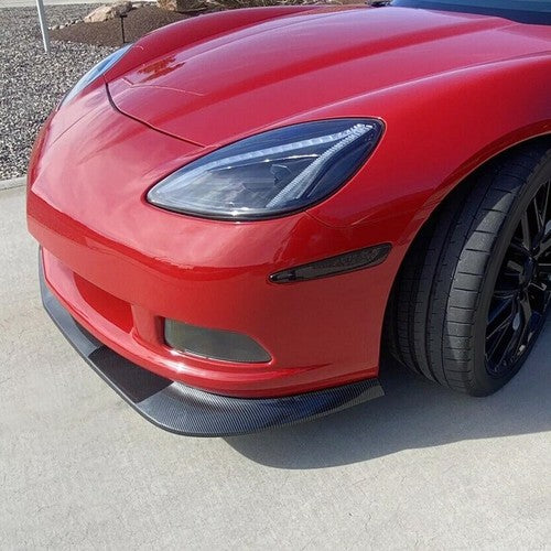 Solid Spare C6 ZR1 Style For 2005-2013 Corvette Base Models Carbon Look Front Splitter Lip