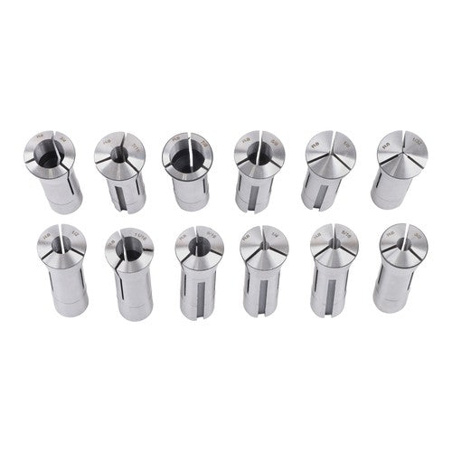 Solid Spare 12 Piece R8 Collet Set Fractional 1/8" To 7/8" High Precision For Bridgeport