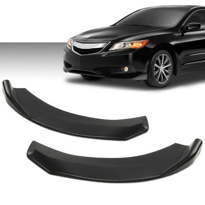 Solid Spare Universal Front Bumper Lip Spoiler Splitter Diffuser Winglet Type 2Pcs Black