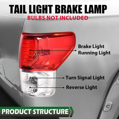 Solid Spare Fit For 2007-2013 Toyota Tundra Right Side Rear Tail Light Brake Lamp w/o Bulb