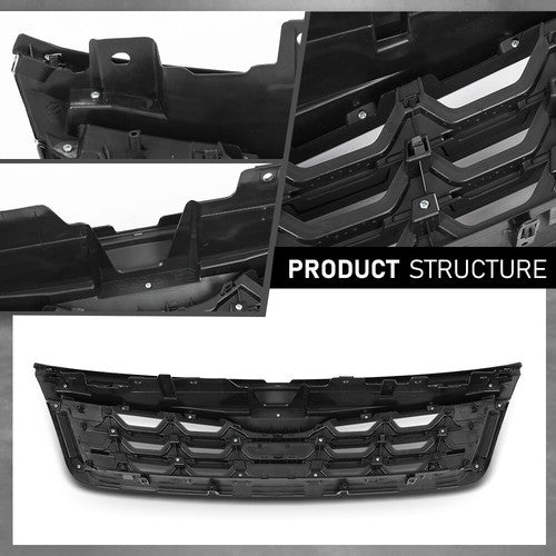 Solid Spare Fit For 09-13 Subaru Forester Front Bumper Upper Grille Assembly Black
