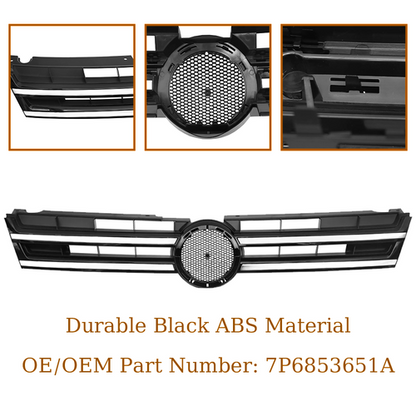 For 2011-2014 Volkswagen Touareg Front Bumper Upper Grille Grill W/Chrome Trim