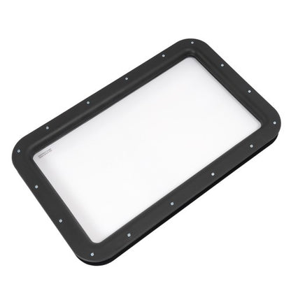 Solid Spare Black RV Entry Entrance Door Window For RV Camper Cargo Truck Trailer