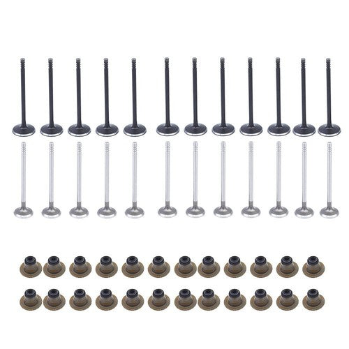 Solid Spare Intake Exhaust Valves w/ Seals For Dodge Stratus Magnum Chrysler 98-10 2.7L DOHC