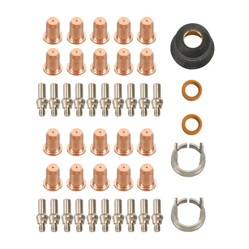 Solid Spare IPT-60 PT-60 IPT-40 PT40 Plasma Cutting Torch Tips Electrode Shield Cap 45 Pcs