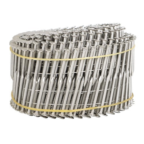 Solid Spare 15 Degree Wire Coil 1-1/4 ×.09 Ring Shank Stainless Steel Siding Nails 3600Pcs