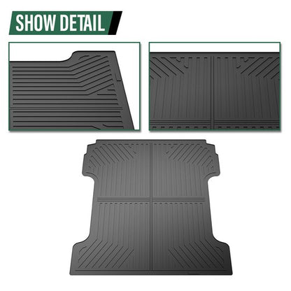Solid Spare Fit For 2014-2018 Silverado Sierra 1500 5.8FT All Weather TPE Truck Bed Mat