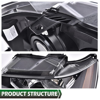 Solid Spare Headlight Lamp Left Driver Side Fit For 2007-2014 Chevy Avalanche Suburban Tahoe