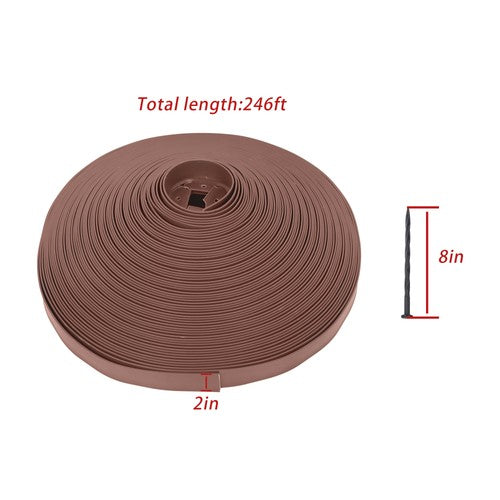 Solid Spare 246 feet Garden edge lawn grass stone isolation strip 2 inches high