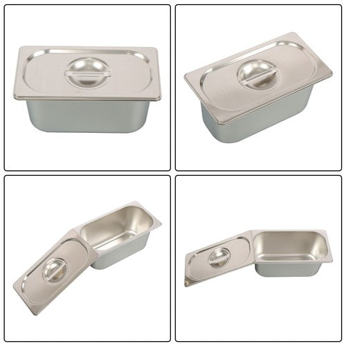 Solid Spare 6 Inch Deep 8 Pack Restaurant Steam Table Pans 1/3 Size with Non-Stick Coating