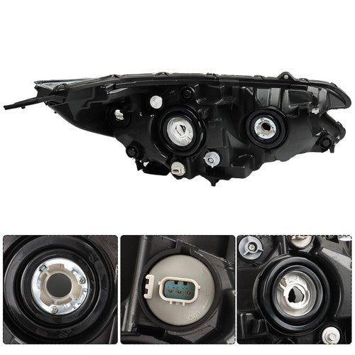 Solid Spare Halogen Headlight Assembly For Honda CR-V 2015-2016 Black Driver/LH W/DRL Front