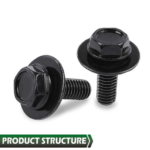 Solid Spare Universal Car Body Bolts- M6-1.0 x 16mm Long- 17mm Washer- 10mm Hex- 20pcs