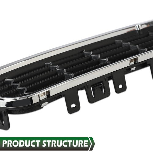 Solid Spare Fit For 2012-2016 Chevy Sonic Front Bumper Upper & Lower Grille+Fog Light Cover