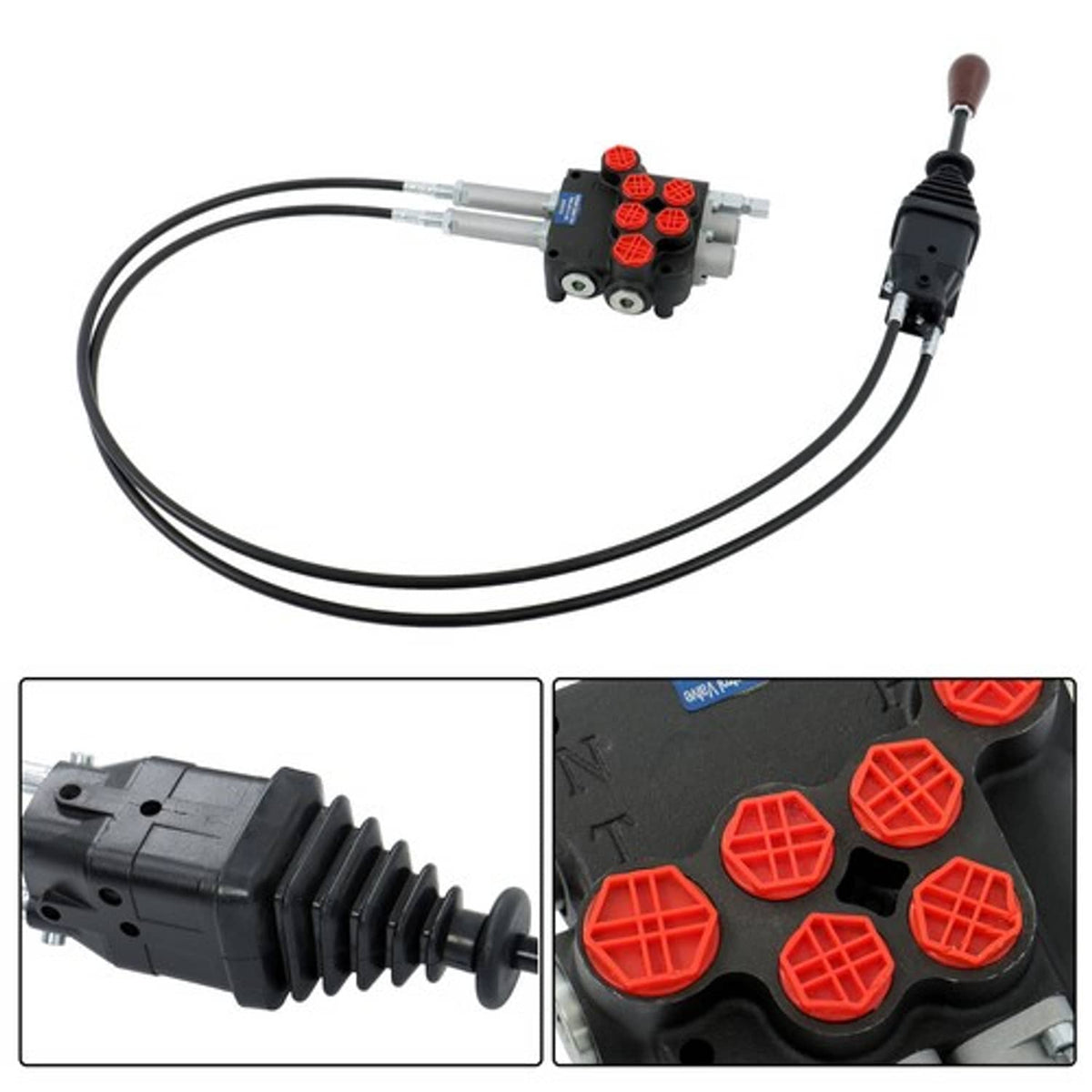 Solid Spare P80 Remote Control Valve Kit: 2 Spool Valve 21GPM + Joystick New+ Cables