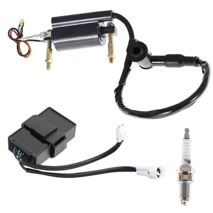 Solid Spare For 1988-2004 Kawasaki Bayou 300 KLF300B Ignition Coil CDI Spark Plug Kit