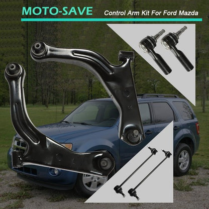Solid Spare Fit For Escape Mariner Tribute Front Control Arm Ball Joint Outer Tie Rod Kit 6x