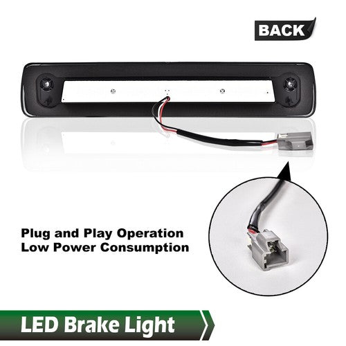 Solid Spare Fit For 15-18 Colorado Canyon Smoke/Chrome LED 3rd Brake Light Cargo Lamp