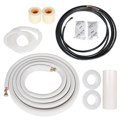 Solid Spare 1/4-3/8 Dia. 16 Feet Install Kit Air Conditioning Cooling Connection Pipe