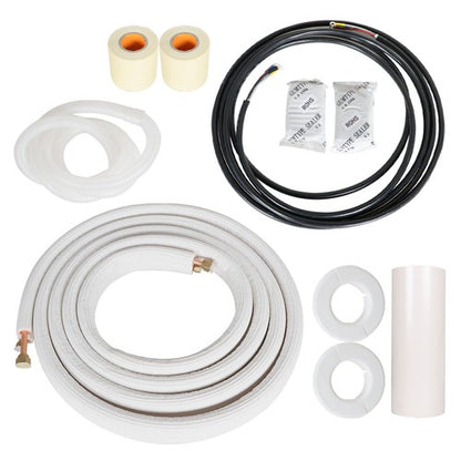 Solid Spare 1/4-3/8 Dia. 16 Feet Install Kit Air Conditioning Cooling Connection Pipe