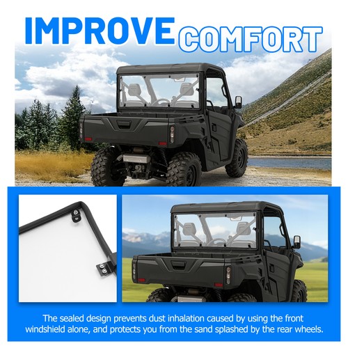 Solid Spare Clear Rear Windshield Back Window for CFMOTO UFORCE 1000 2019-25 1000XL 2022-25