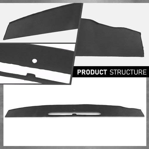 Solid Spare Fit For 07-14 Cadillac Escalade TPE Dash Defrost Vent Grille Cover Overlay Black
