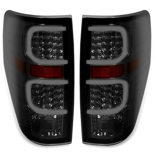 Solid Spare For Ford F150 2009-2014 Smoke black LED Tail Lights Brake Lamps Passenger+Driver