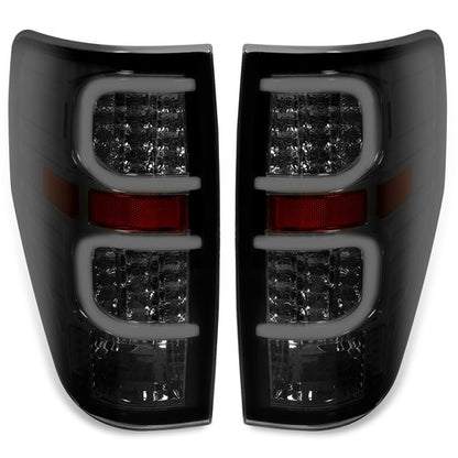 Solid Spare For Ford F150 2009-2014 Smoke black LED Tail Lights Brake Lamps Passenger+Driver