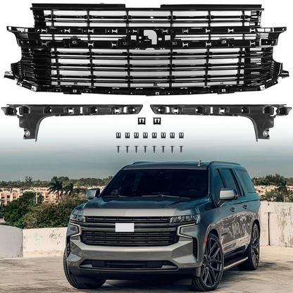Black Front Bumper Grille For 2021-2024 Chevrolet Tahoe Suburban LT 84634392