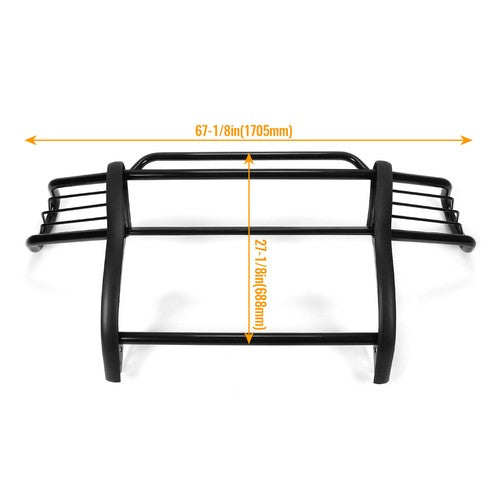 Solid Spare Black Grill Brush Guard & Light Protector For Toyota Tacoma 1998-2004