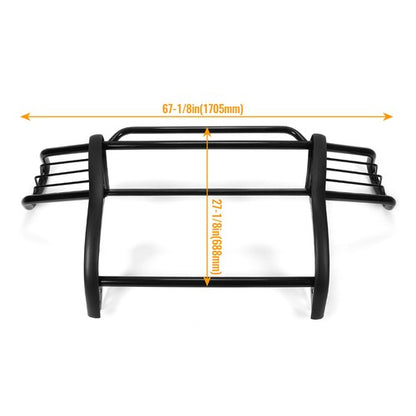 Solid Spare Black Grill Brush Guard & Light Protector For Toyota Tacoma 1998-2004