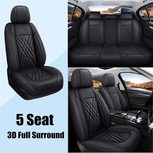 Leather Seat Covers Set for 2013-2026 Toyota Tacoma 5 Seats Front Rear Protector