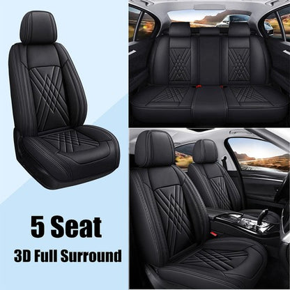 Leather Seat Covers Set for 2013-2026 Toyota Tacoma 5 Seats Front Rear Protector