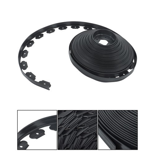 Solid Spare Landscape Edging with 32 8in Spikes for Lawn 1.5 Inch 100FT Black Garden Edging
