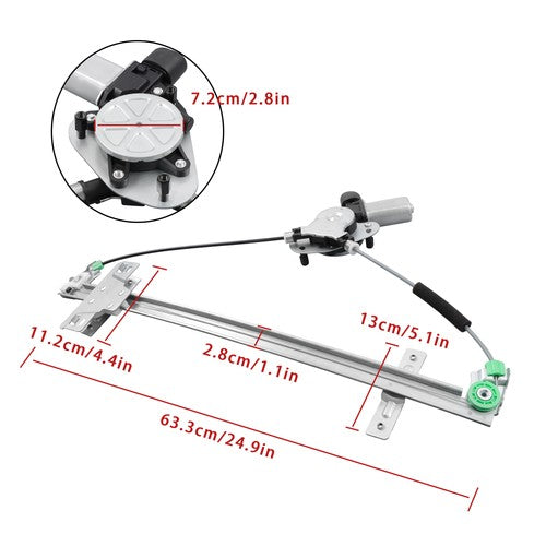 Solid Spare For Honda Odyssey 2005-2010 741-007 Power Window Regulator w/ Motor Front Left