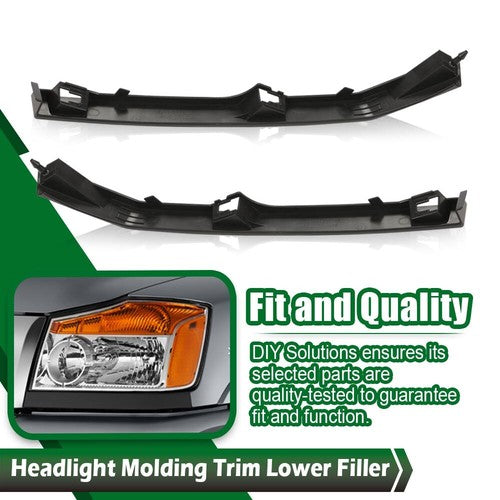 Solid Spare 2* Headlight Molding Trim Lower Filler Fit For Nissan 2004-15 Titan Armada QX56