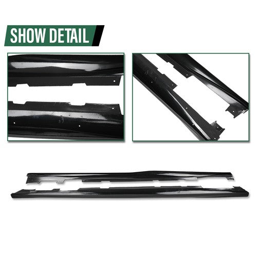 Solid Spare ZL1 Style Side Skirts Extension Rocker Panels For 16-23 Chevy Camaro RS SS LT LS